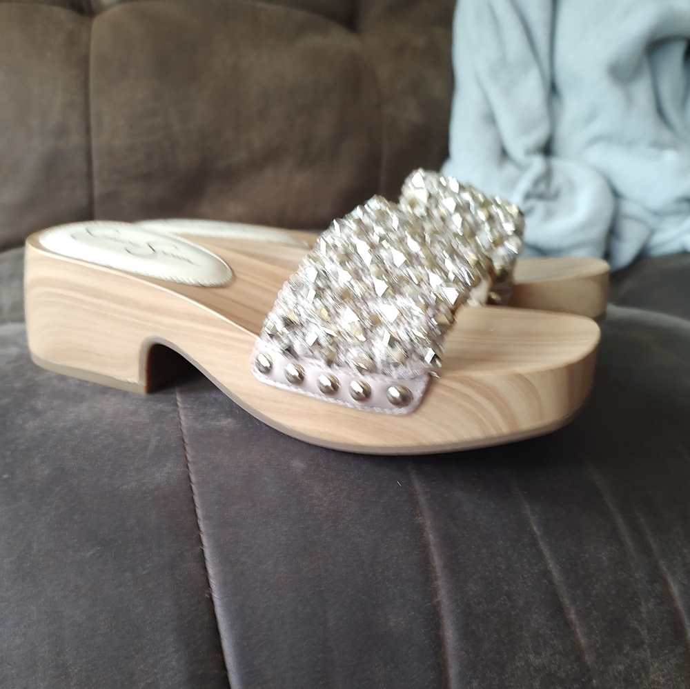 Jessica Simpson Rell Gold Studded Women's Sandals Platform 5.5 - Picture 5 of 13